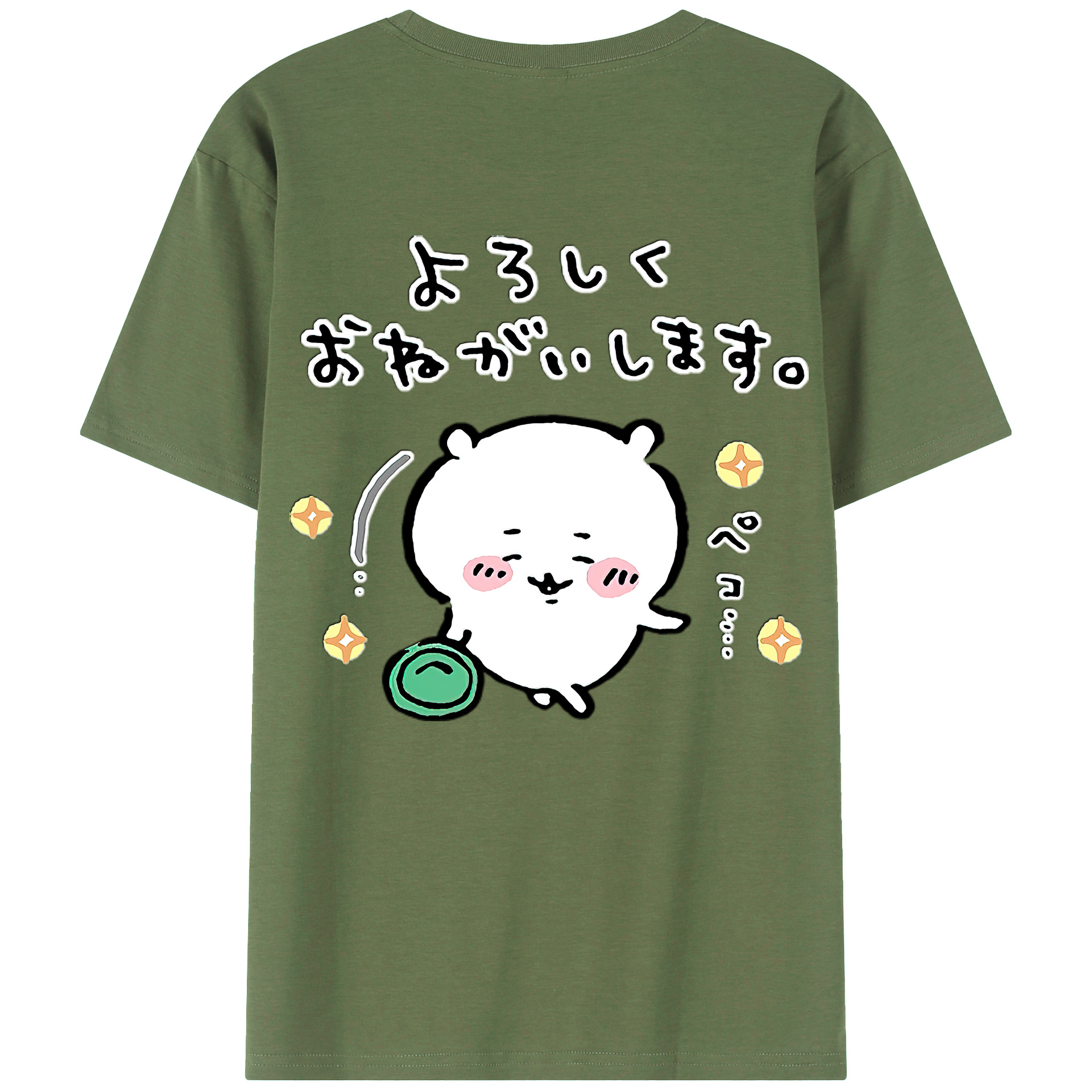 （画像用） ちいかわ ちいかわ Chii-kawa chiikawa 綿100％ メンズ半袖Tシャツ（バックプリント） 通気性